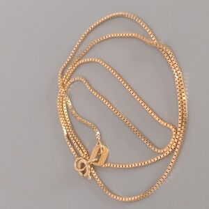 Box Chain 14 K Gold Necklace